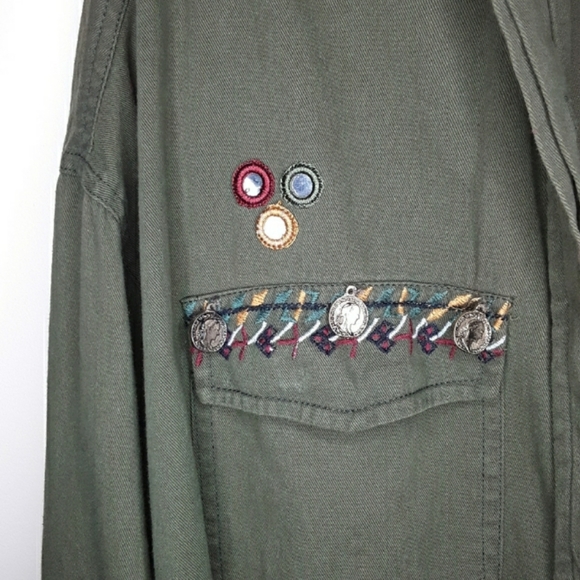 Beautiful Stories Embroidered Twill Shirt Jacket - Picture 3 of 8